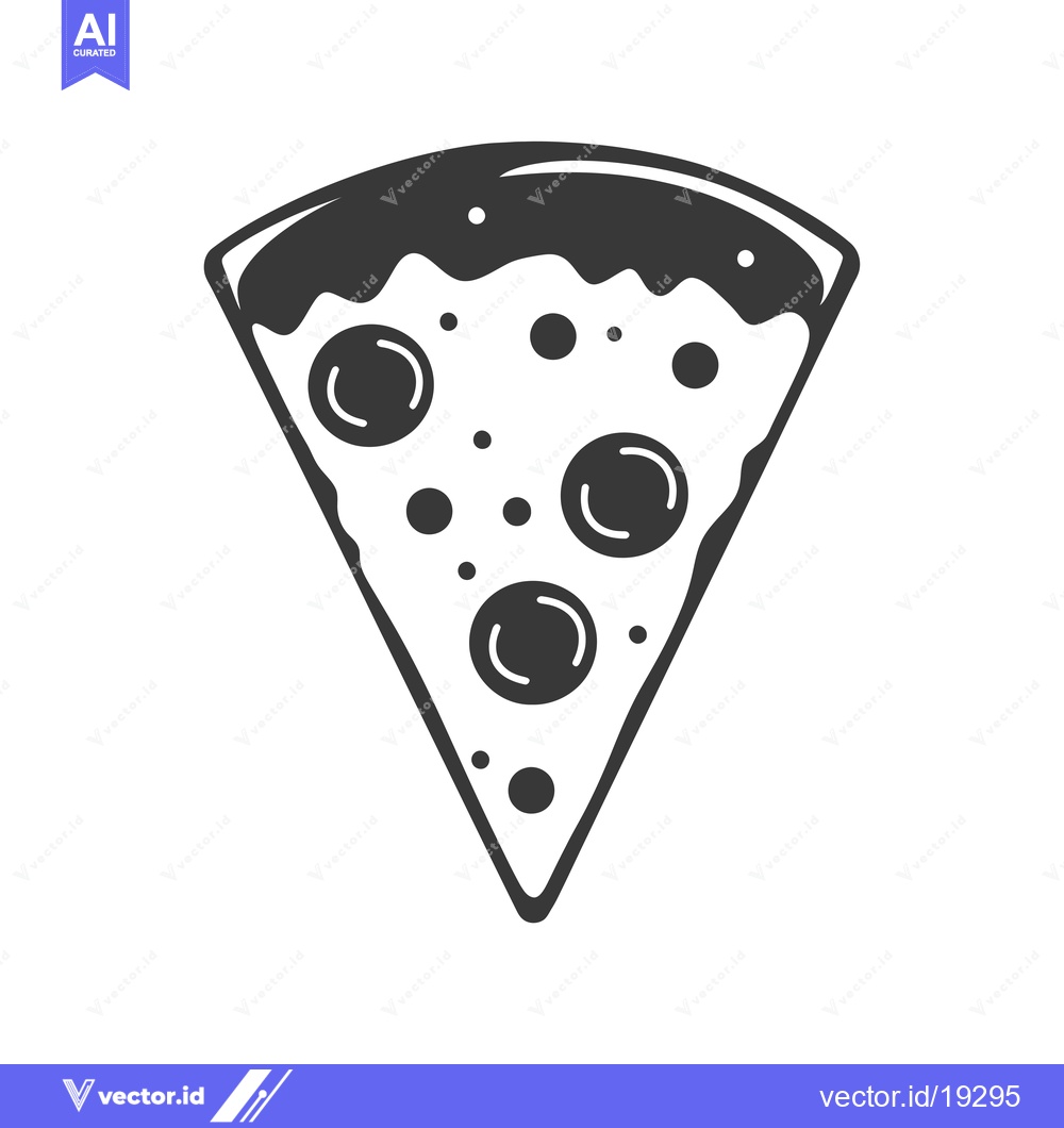 Premium Vector dari A Simple Black and White Illustration of a Slice of Pizza