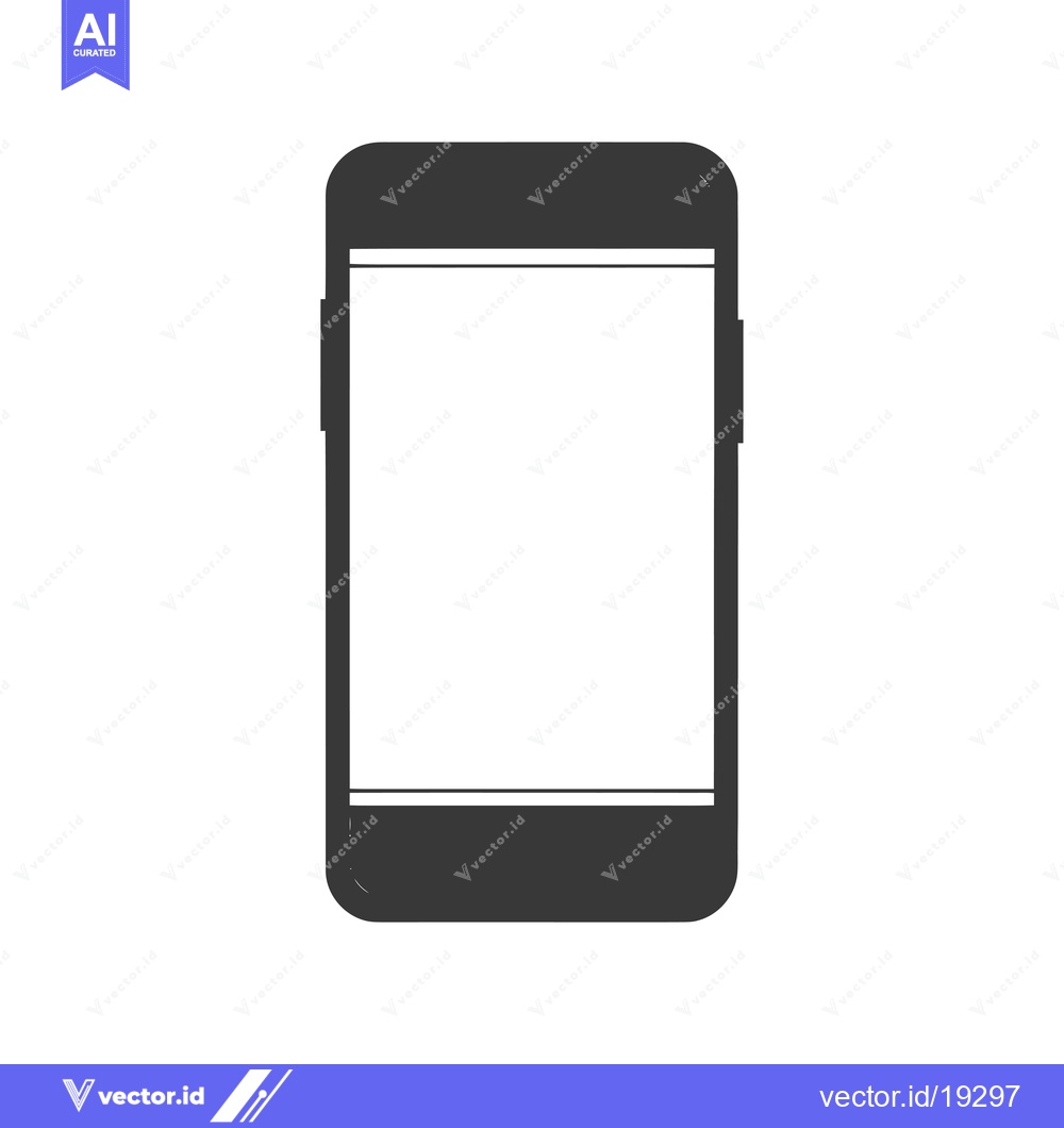 Premium Vector dari A Simple Black and White Illustration of a Smartphone
