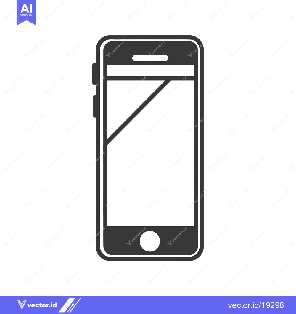 Premium Vector dari A Simple Black and White Illustration of a Smartphone