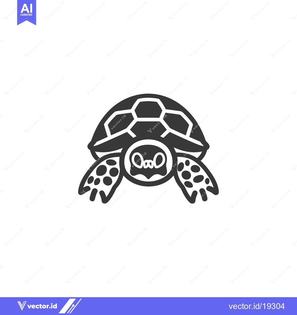 Premium Vector of A Simple Black and White Illustration of a Turtle