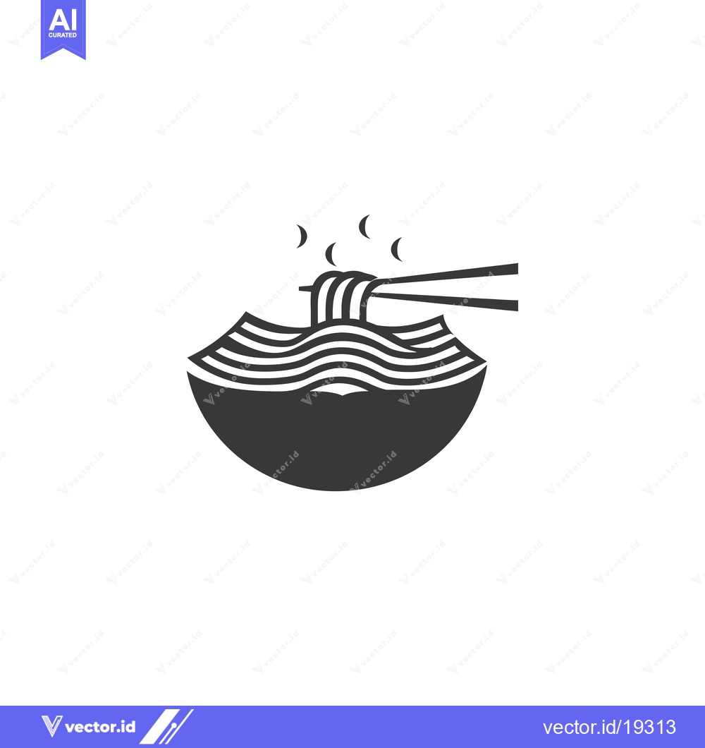 Premium Vector dari A Simple Black and White Illustration of Ramen Noodles in a Bowl with