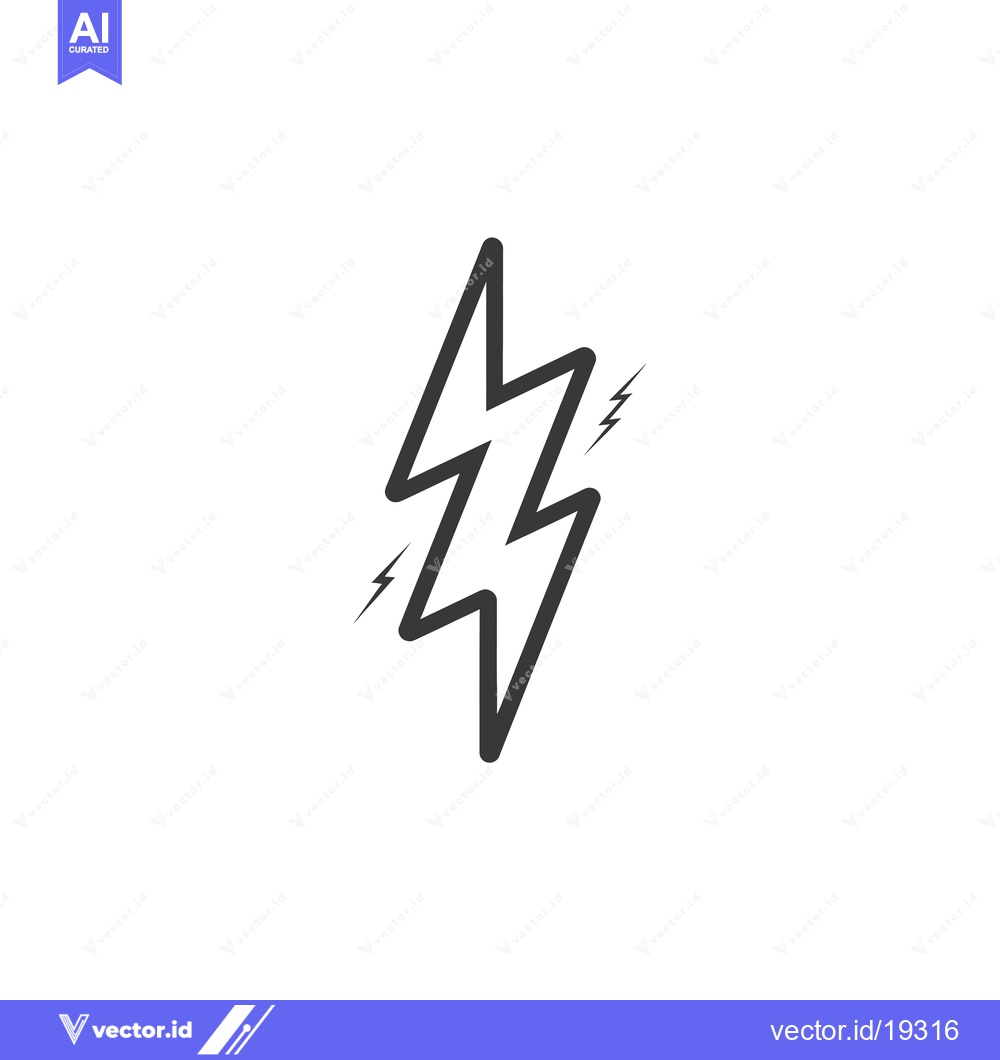 Premium Vector of A Simple Black and White Lightning Bolt Icon
