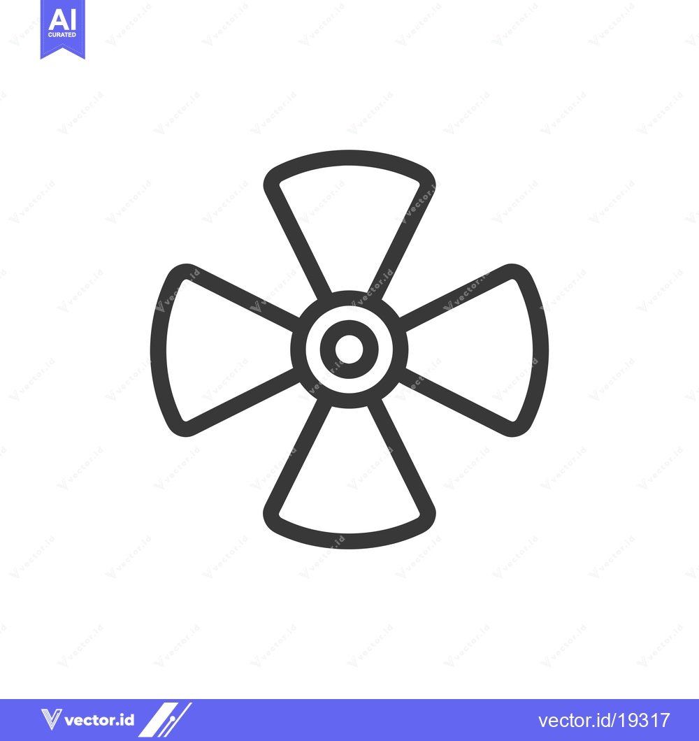 Premium Vector of A simple black and white line art depiction of a fan
