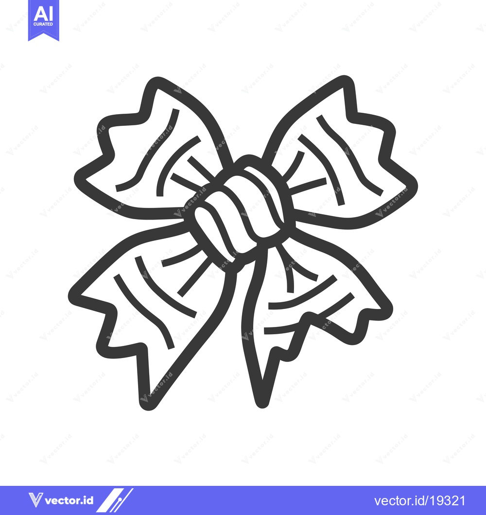 Premium Vector dari A simple black and white line drawing of a bow