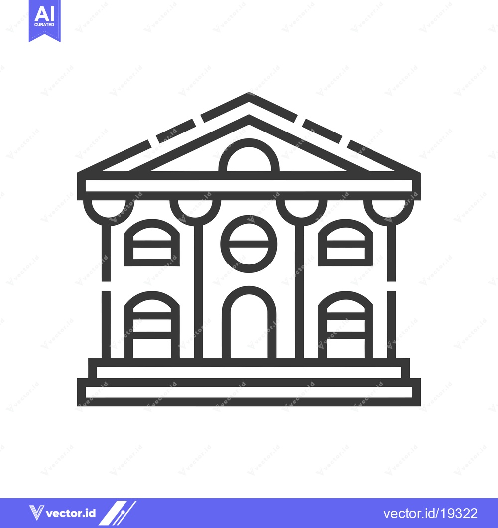 Premium Vector of A Simple Black and White Line Drawing of a Building