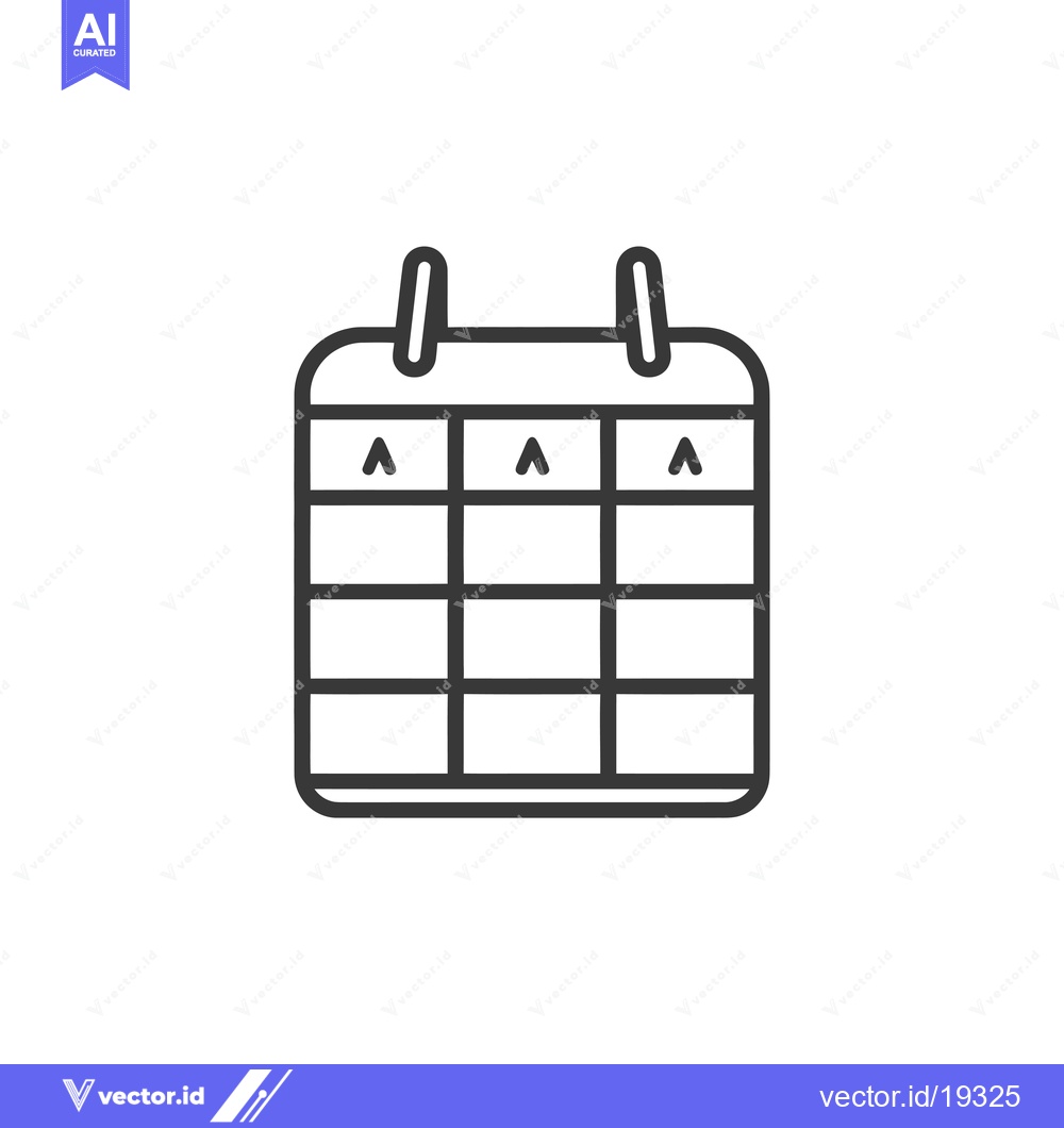 Premium Vector of A simple black and white line drawing of a calendar icon
