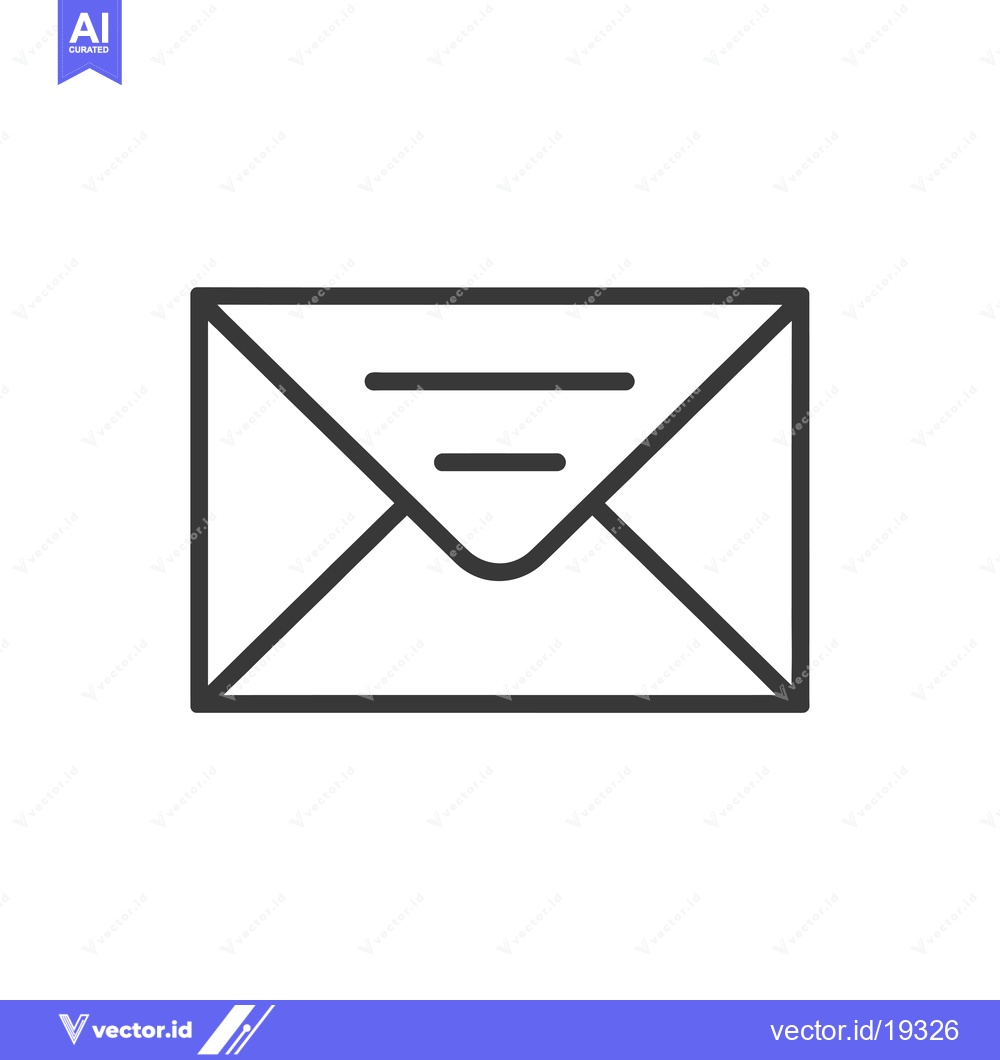 Premium Vector of A simple black and white line drawing of a closed envelope