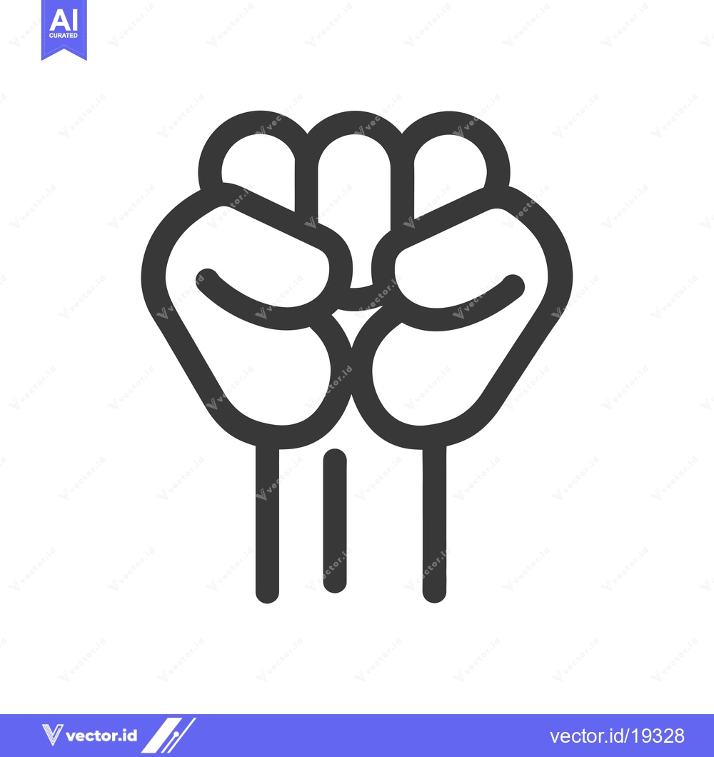 Premium Vector of A Simple Black and White Line Drawing of a Closed Fist