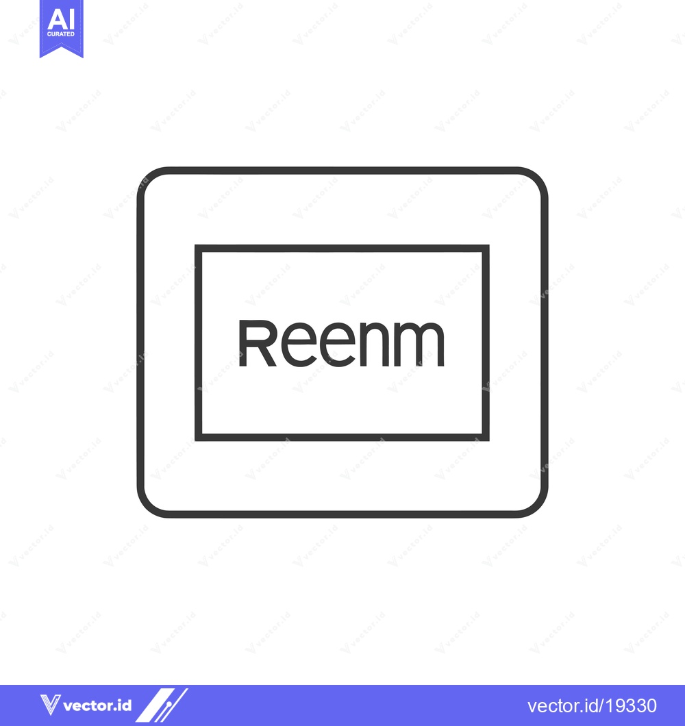 Premium Vector of A simple black and white line drawing of a frame with the word "Reenm"