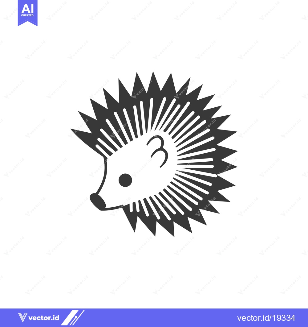 Premium Vector dari A simple black and white line drawing of a hedgehog's head.