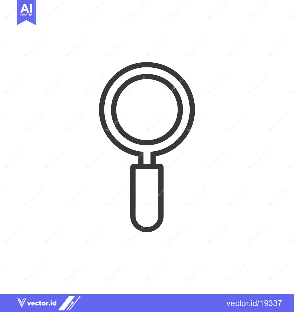 Premium Vector dari A simple black and white line drawing of a magnifying glass
