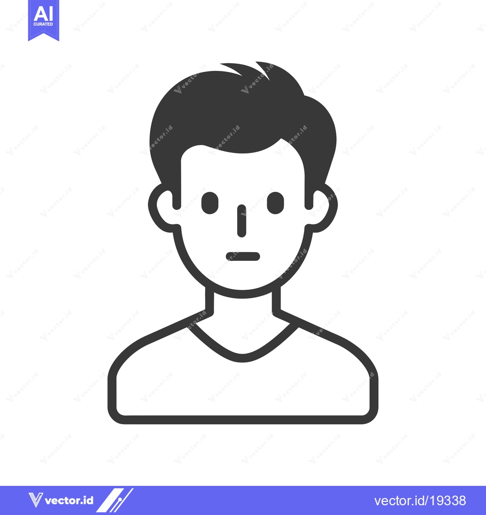 Premium Vector dari A simple black and white line drawing of a man's face and shoulders