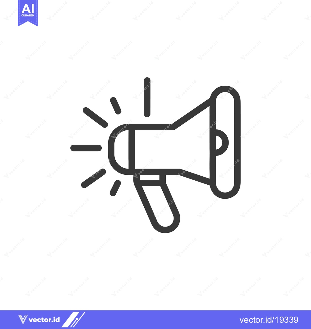 Premium Vector dari A Simple Black and White Line Drawing of a Megaphone