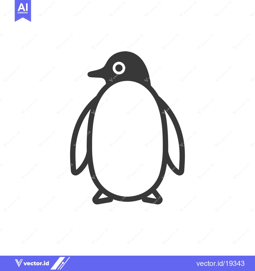 Premium Vector of A simple black and white line drawing of a penguin