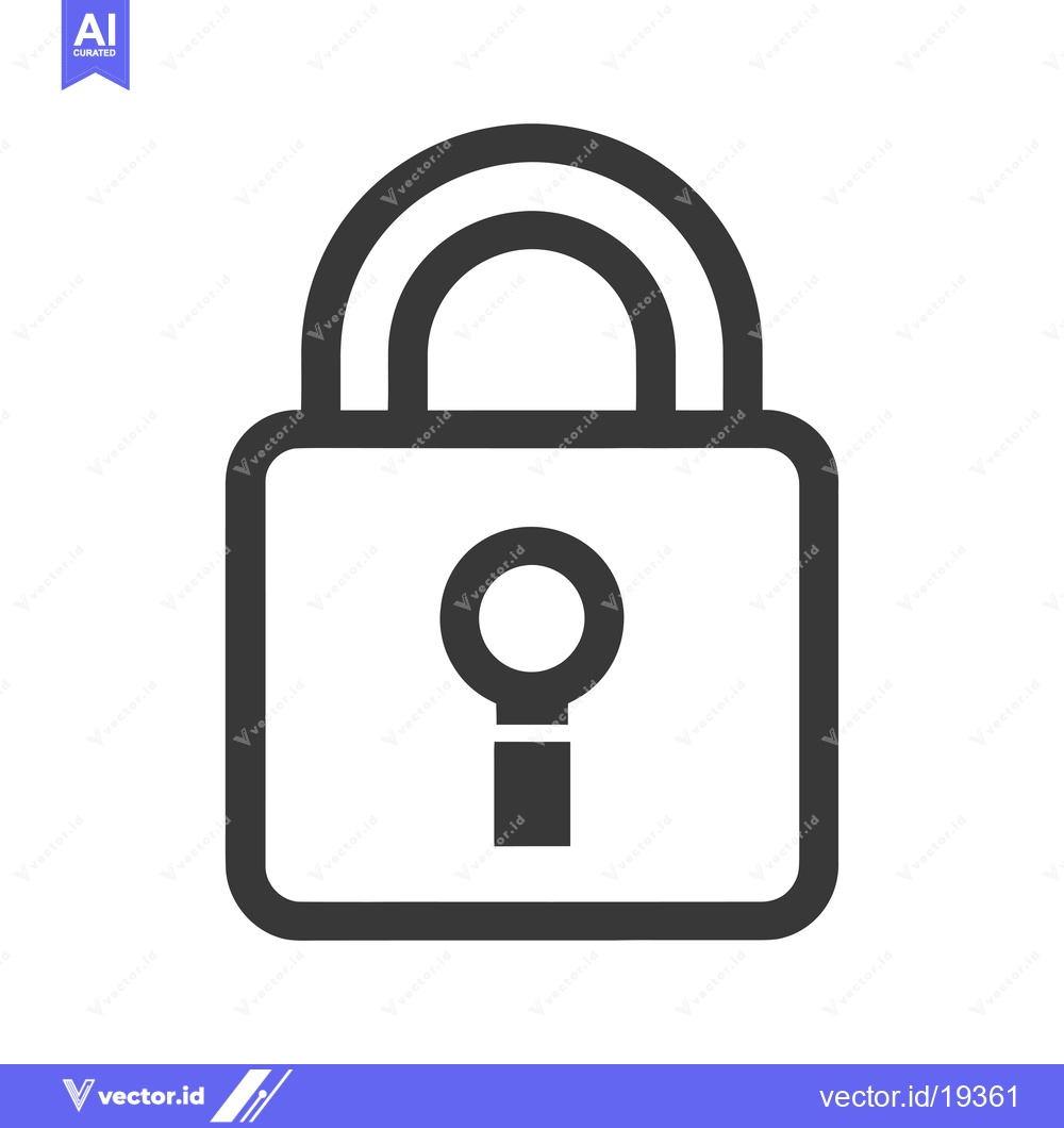 Premium Vector of A Simple Black and White Outline Illustration of a Padlock