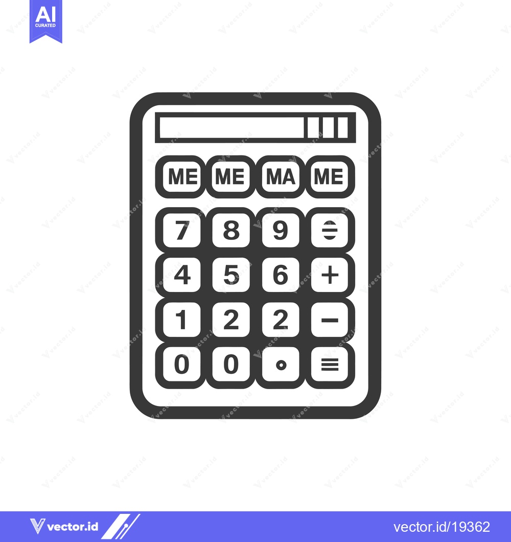 Premium Vector of A Simple Black and White Outline of a Calculator