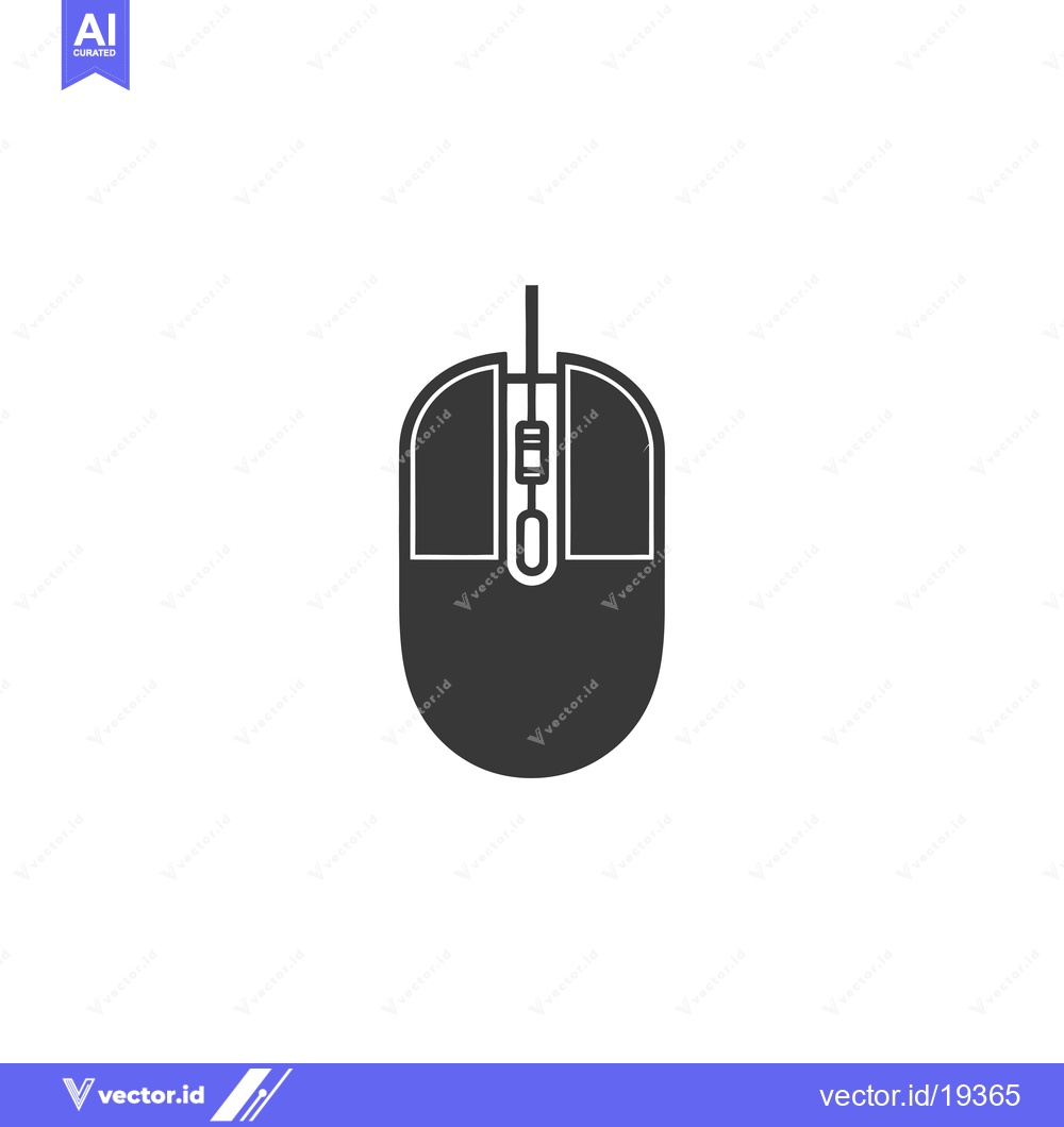 Premium Vector dari A simple black and white outline of a computer mouse
