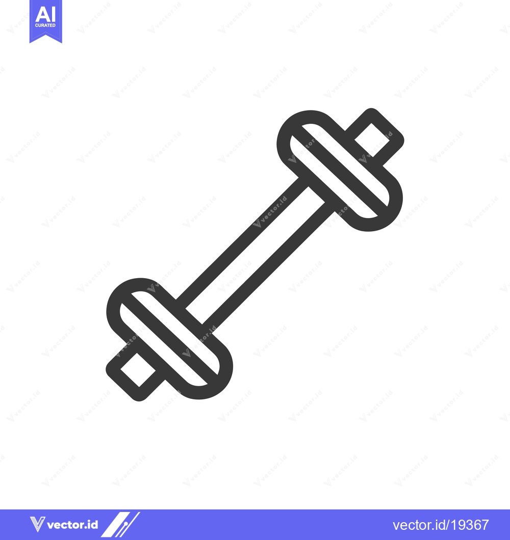 Premium Vector dari A simple black and white outline of a dumbbell.