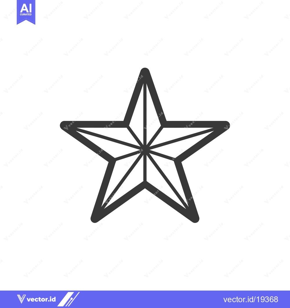 Premium Vector dari A simple black and white outline of a five-pointed star
