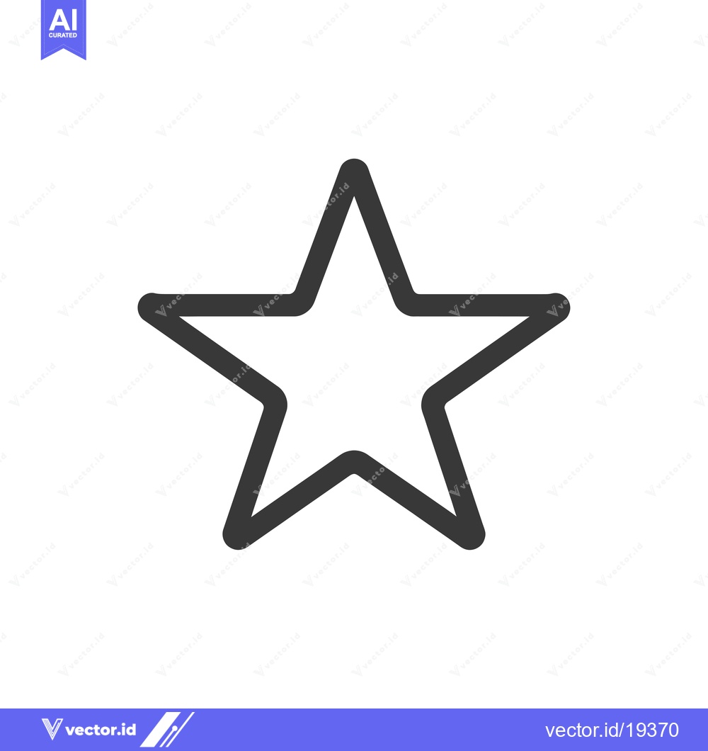 Premium Vector dari A Simple Black and White Outline of a Five-Pointed Star