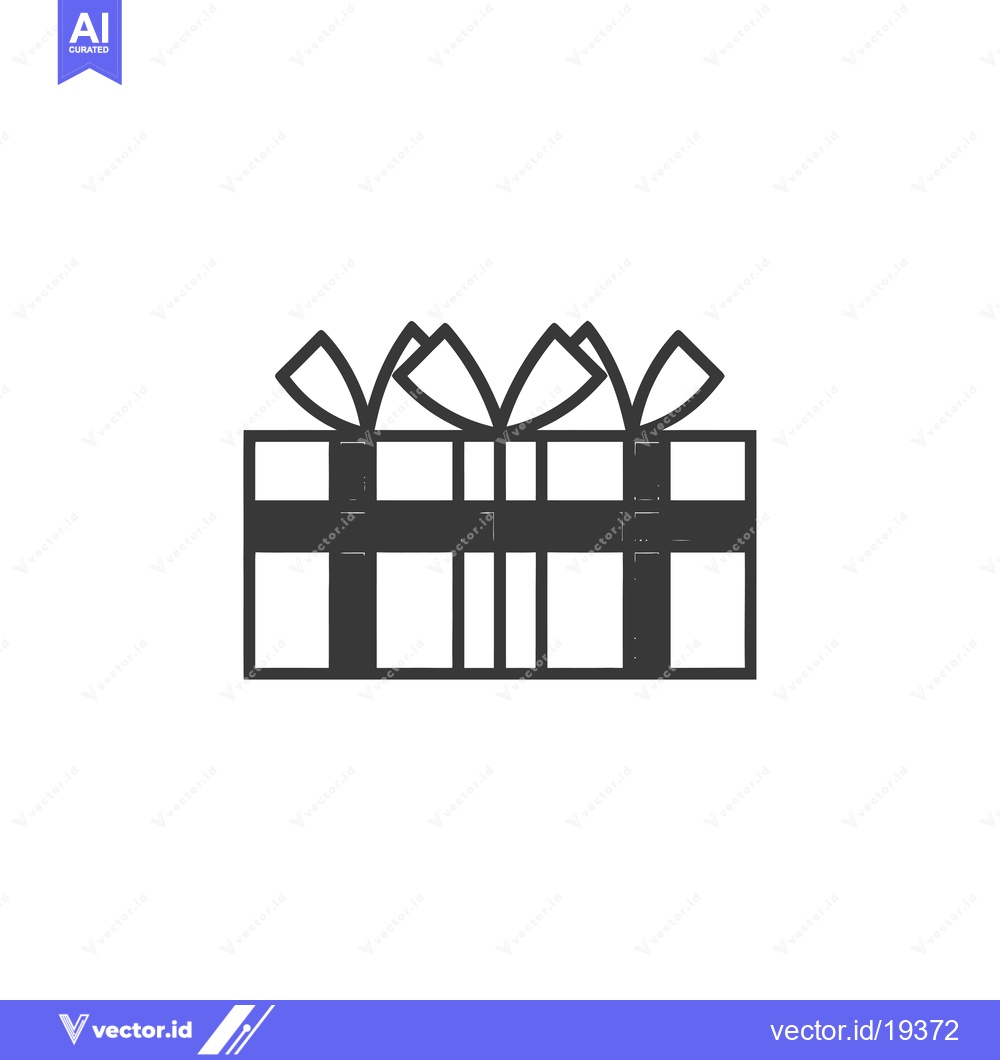 Premium Vector dari A Simple Black and White Outline of a Gift Box with a Ribbon