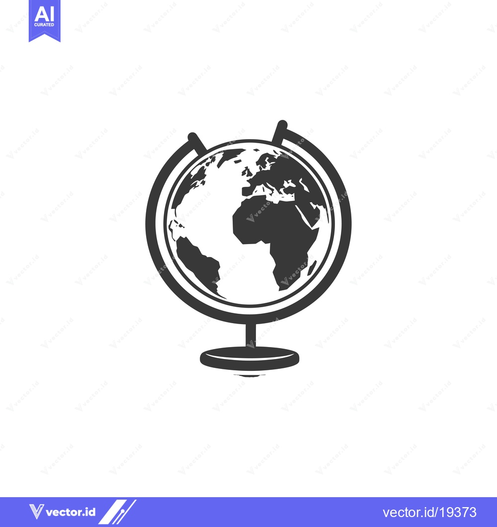 Premium Vector of A Simple Black and White Outline of a Globe