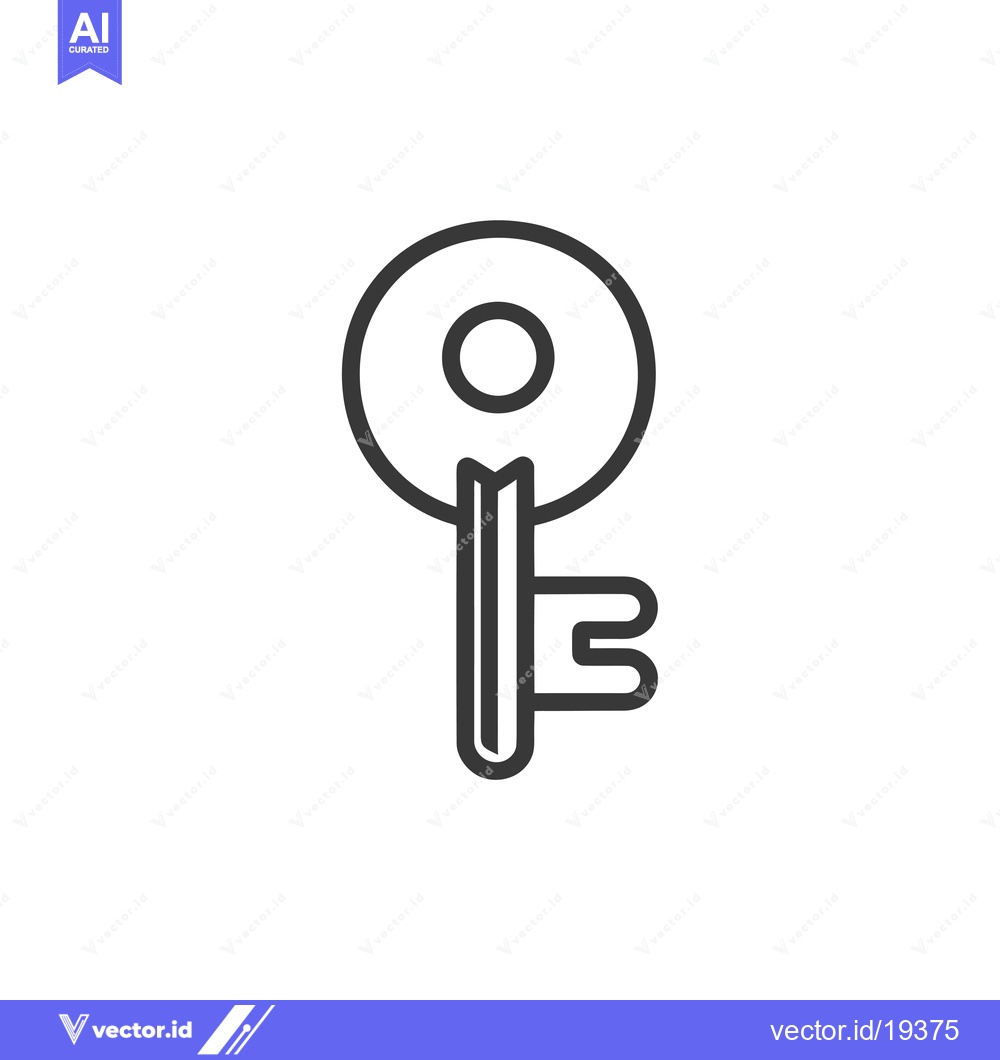 Premium Vector of A Simple Black and White Outline of a Key