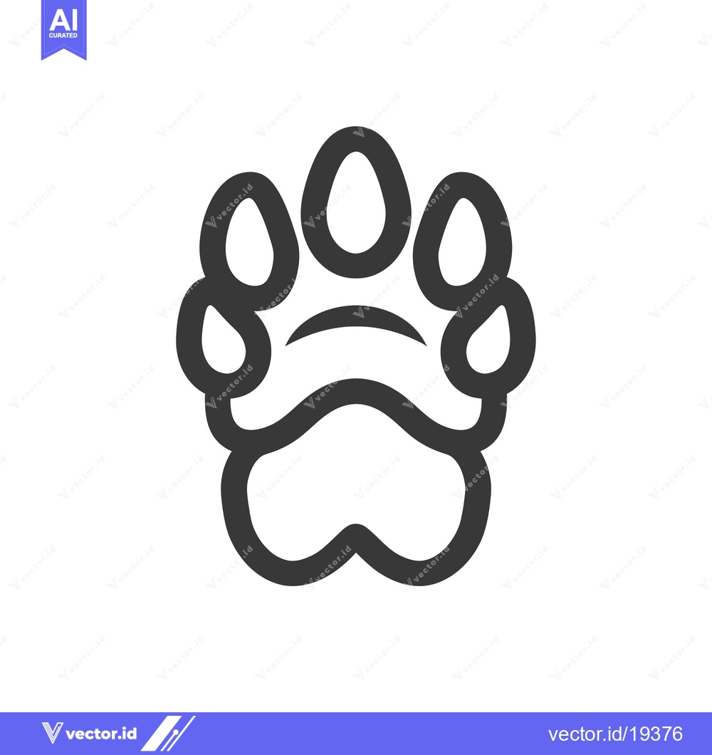 Premium Vector dari A Simple Black and White Outline of a Paw Print