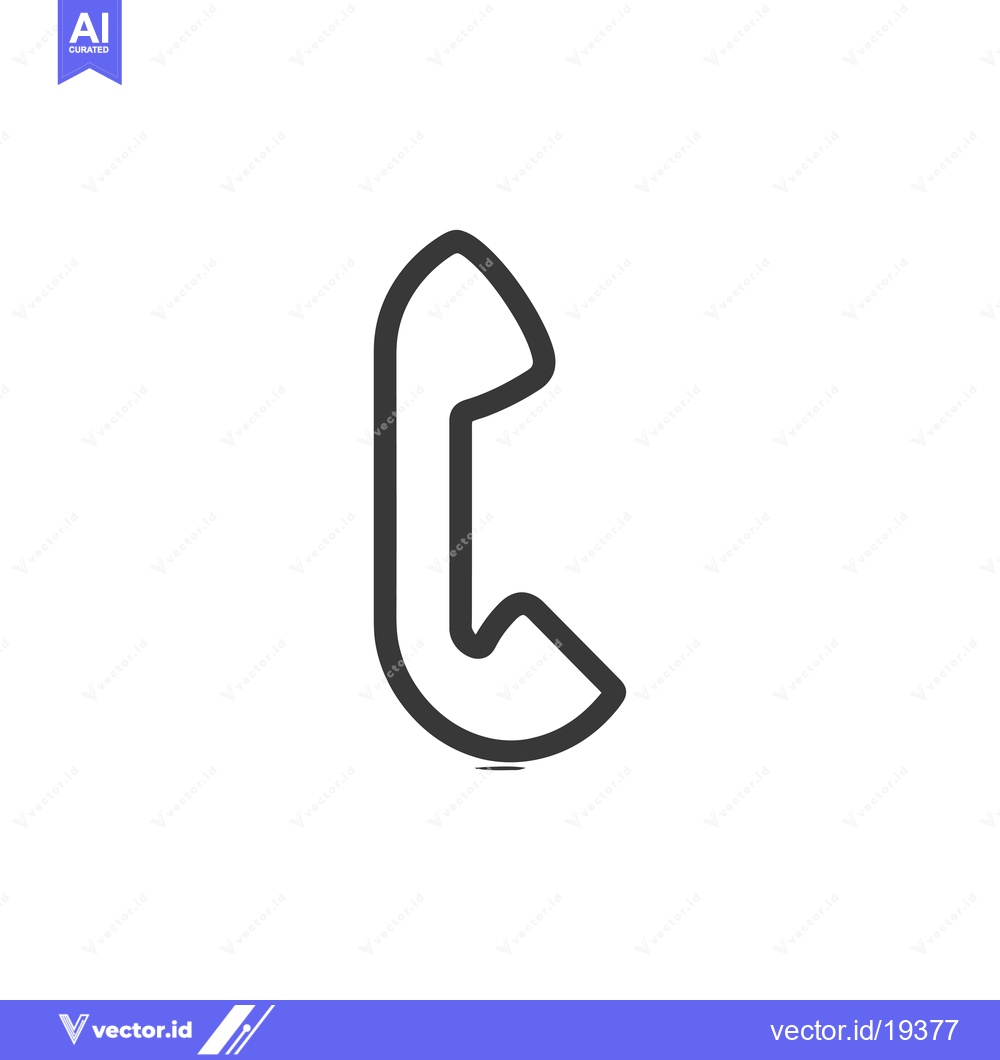 Premium Vector dari A Simple Black and White Outline of a Phone Receiver