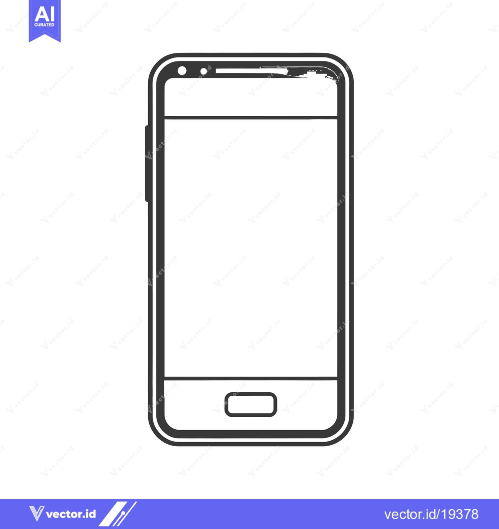 Premium Vector dari A simple black and white outline of a smartphone