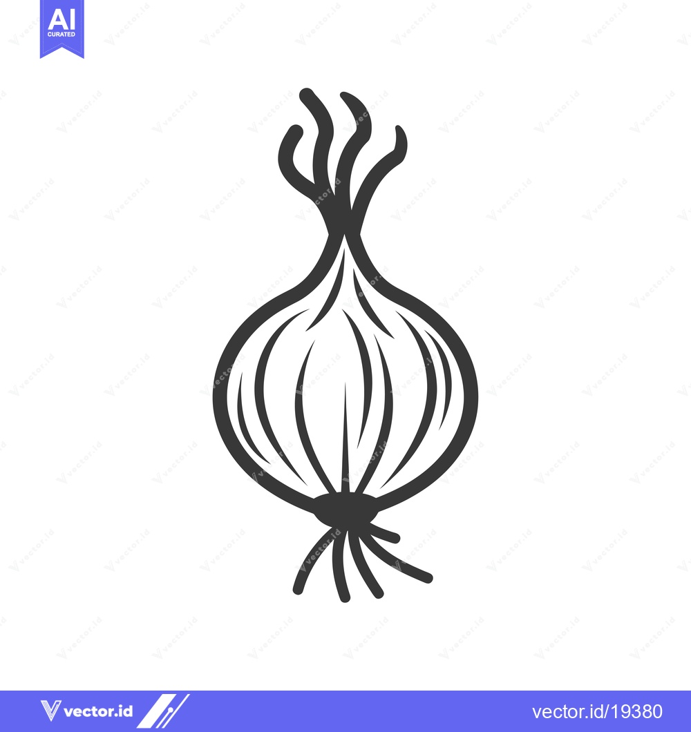 Premium Vector dari A simple black and white outline of a whole onion