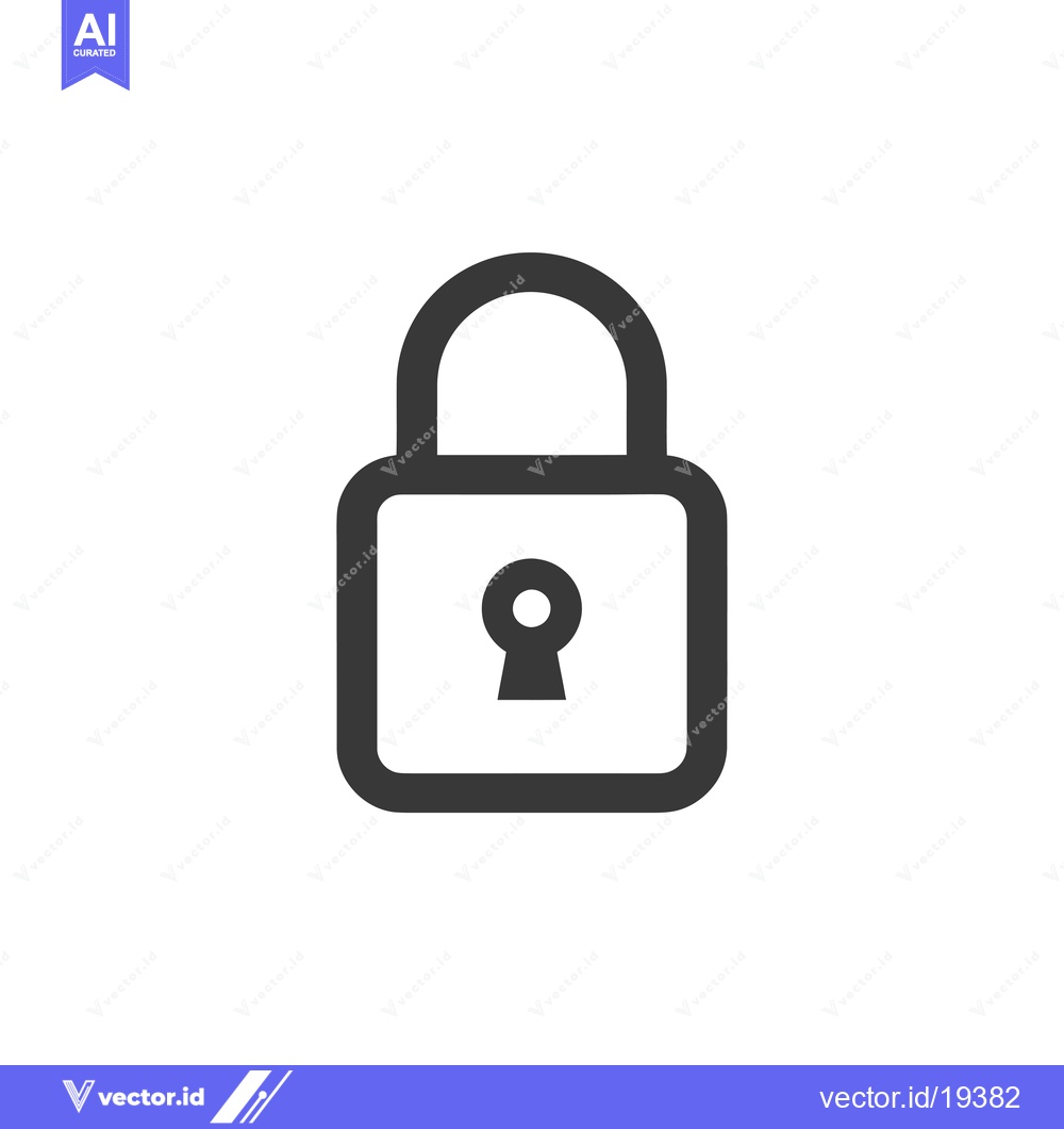 Premium Vector of A simple, black and white padlock icon