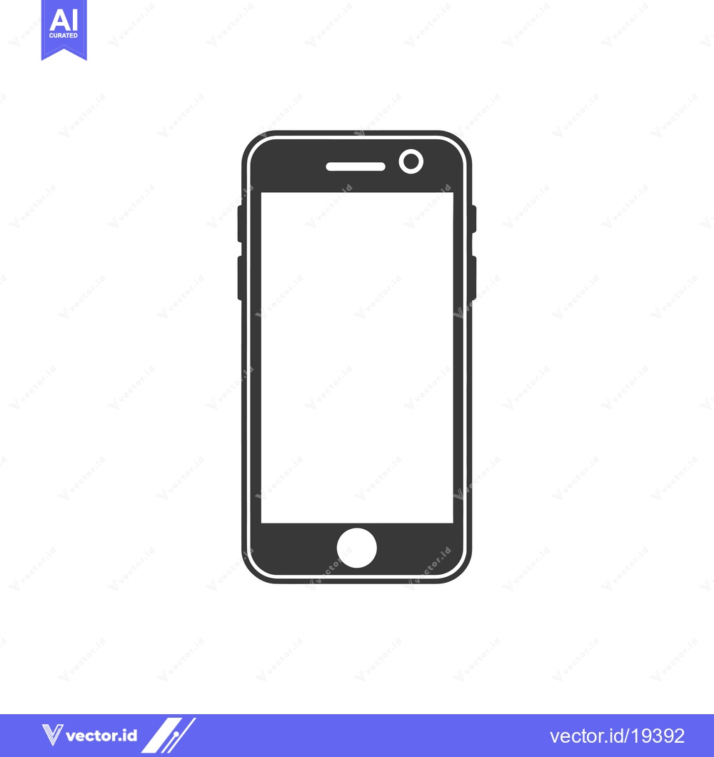 Premium Vector dari A Simple Black and White Silhouette of a Smartphone