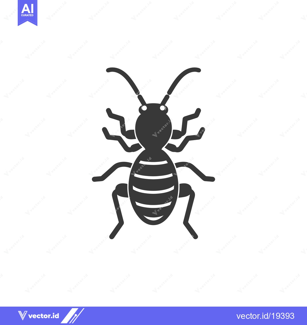 Premium Vector of A simple black and white silhouette of a termite