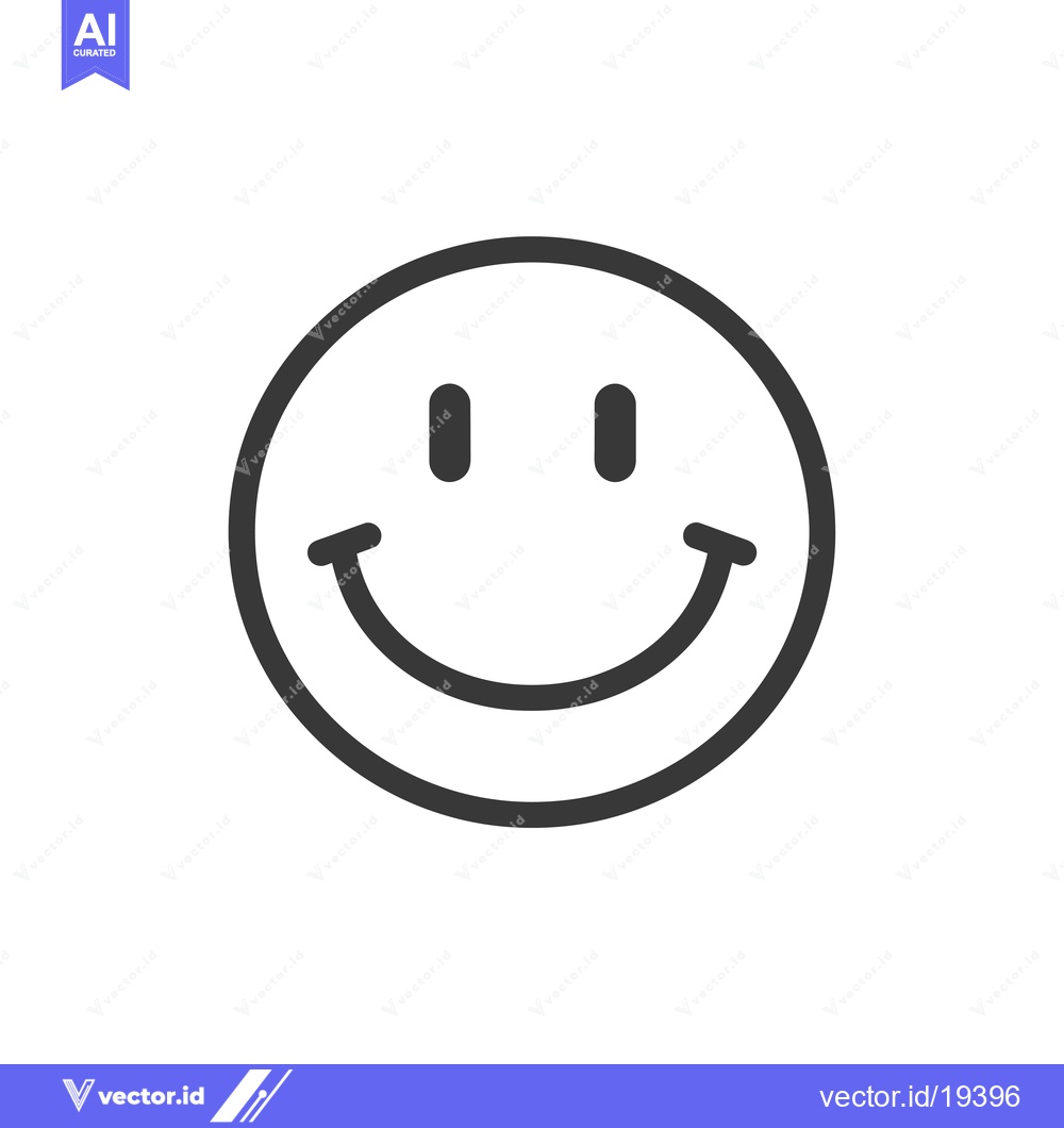 Premium Vector dari A simple black and white smiley face icon