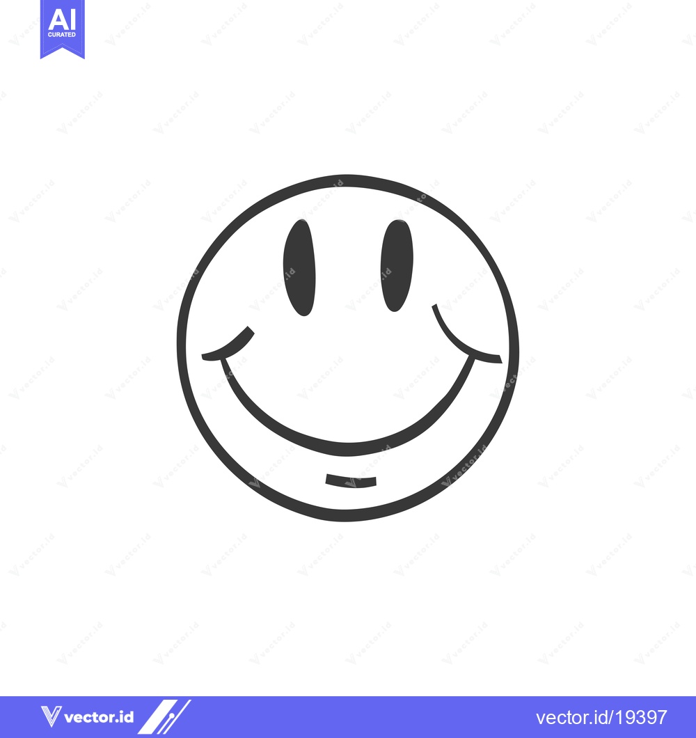 Premium Vector dari A Simple Black and White Smiley Face Icon