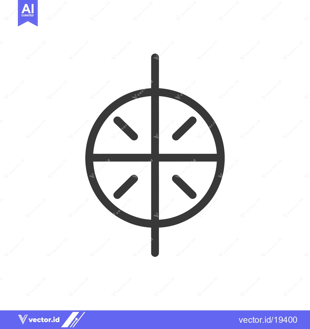 Premium Vector of A simple black and white target icon with a circle and lines