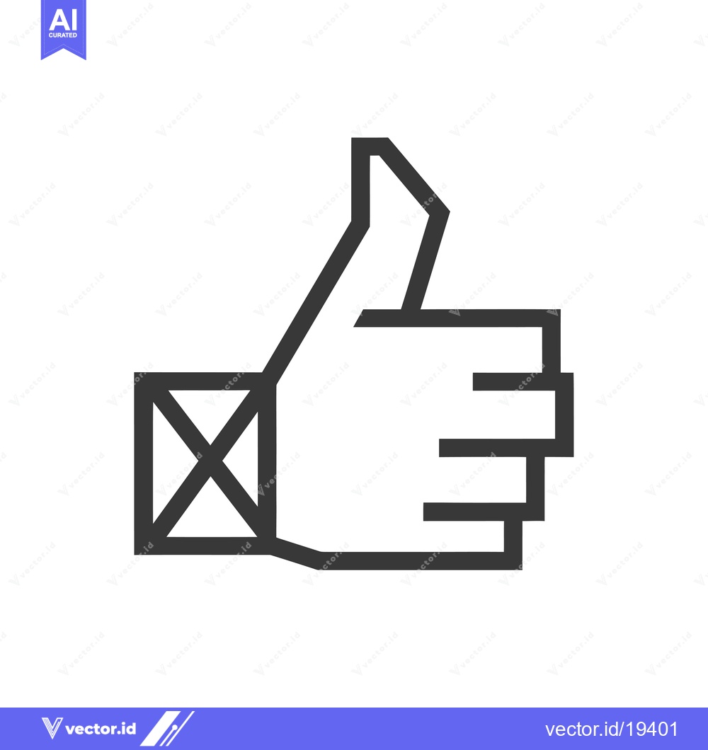 Premium Vector of A simple black and white thumbs up icon