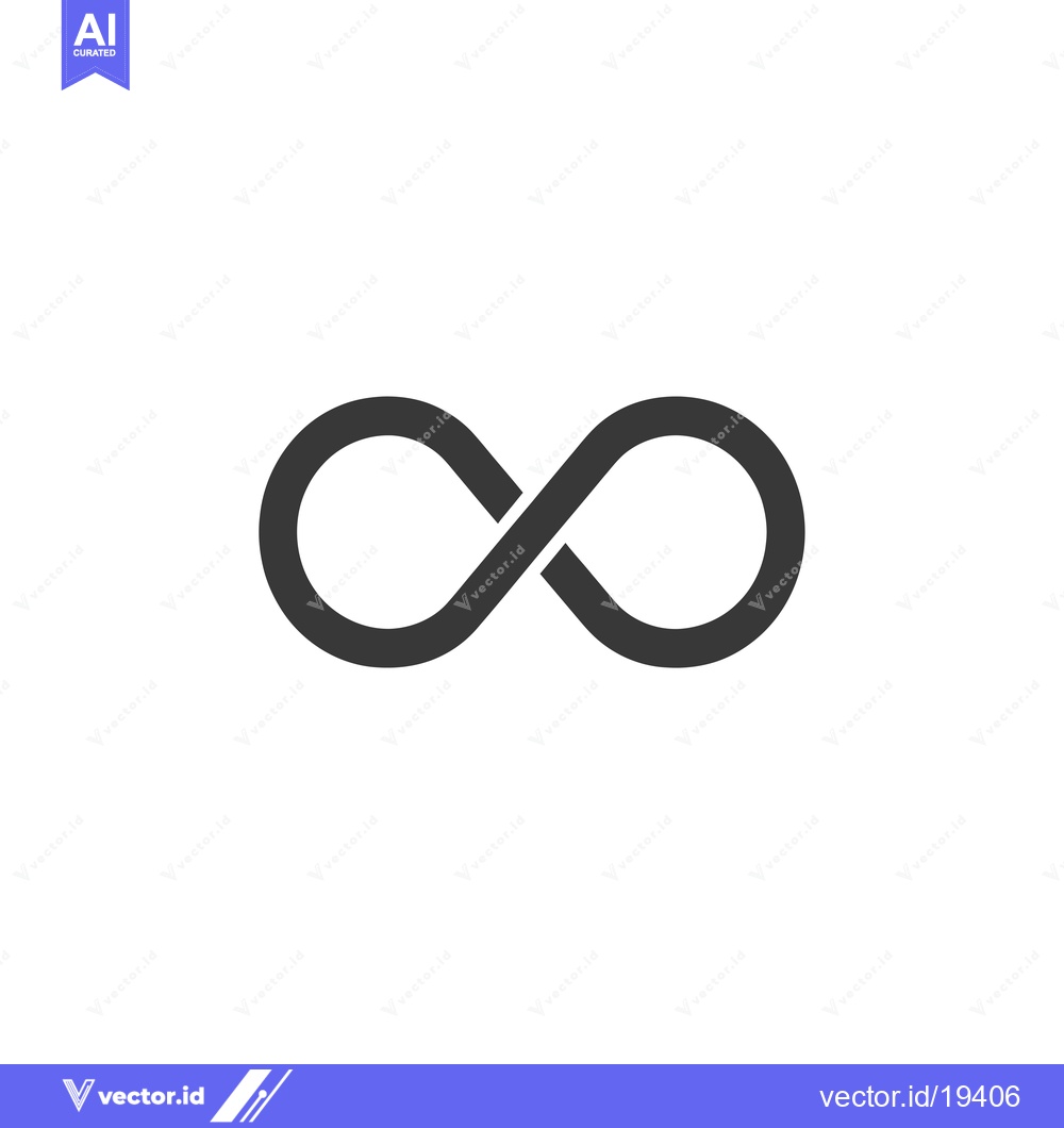 Premium Vector dari A simple, black infinity symbol on a white background