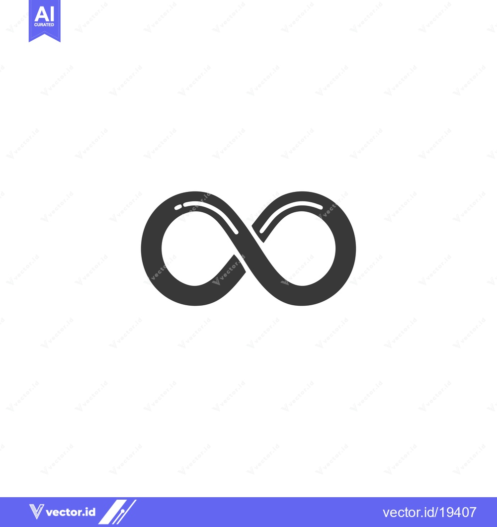 Premium Vector of A Simple Black Infinity Symbol on a White Background