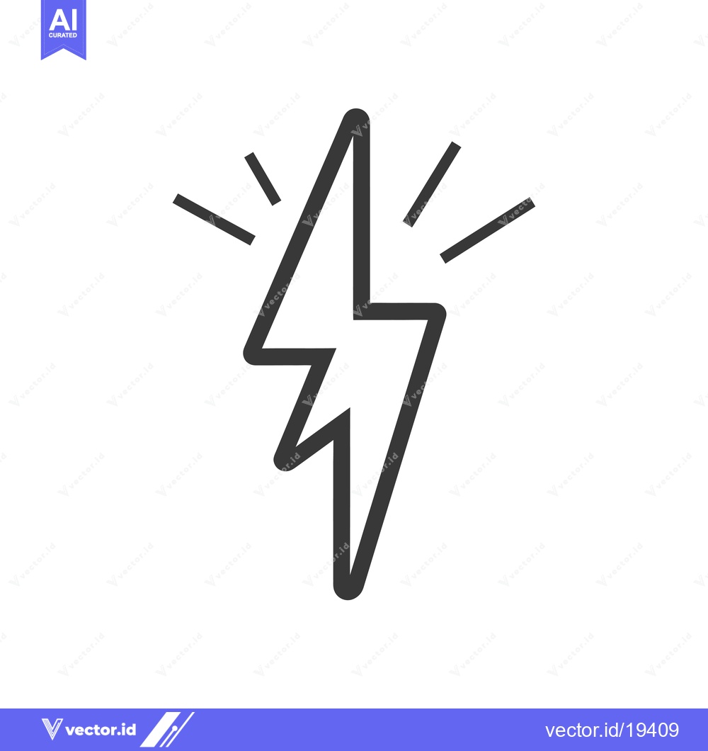 Premium Vector dari A simple black lightning bolt icon with radiating lines