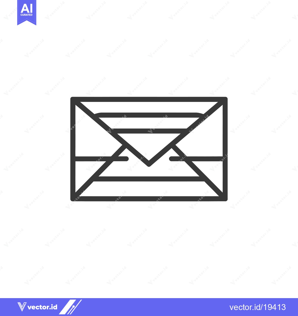 Premium Vector dari A simple black line drawing of a closed envelope