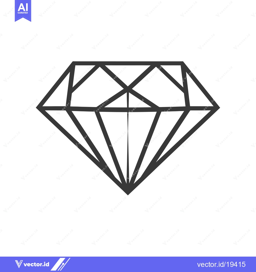 Premium Vector of A simple black line drawing of a diamond shape