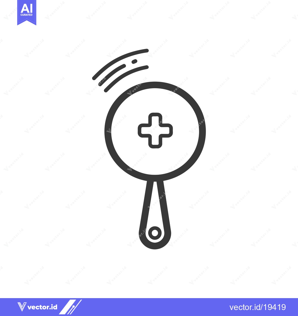 Premium Vector of A Simple Black Line Drawing of a Magnifying Glass with a Plus Sign Ins