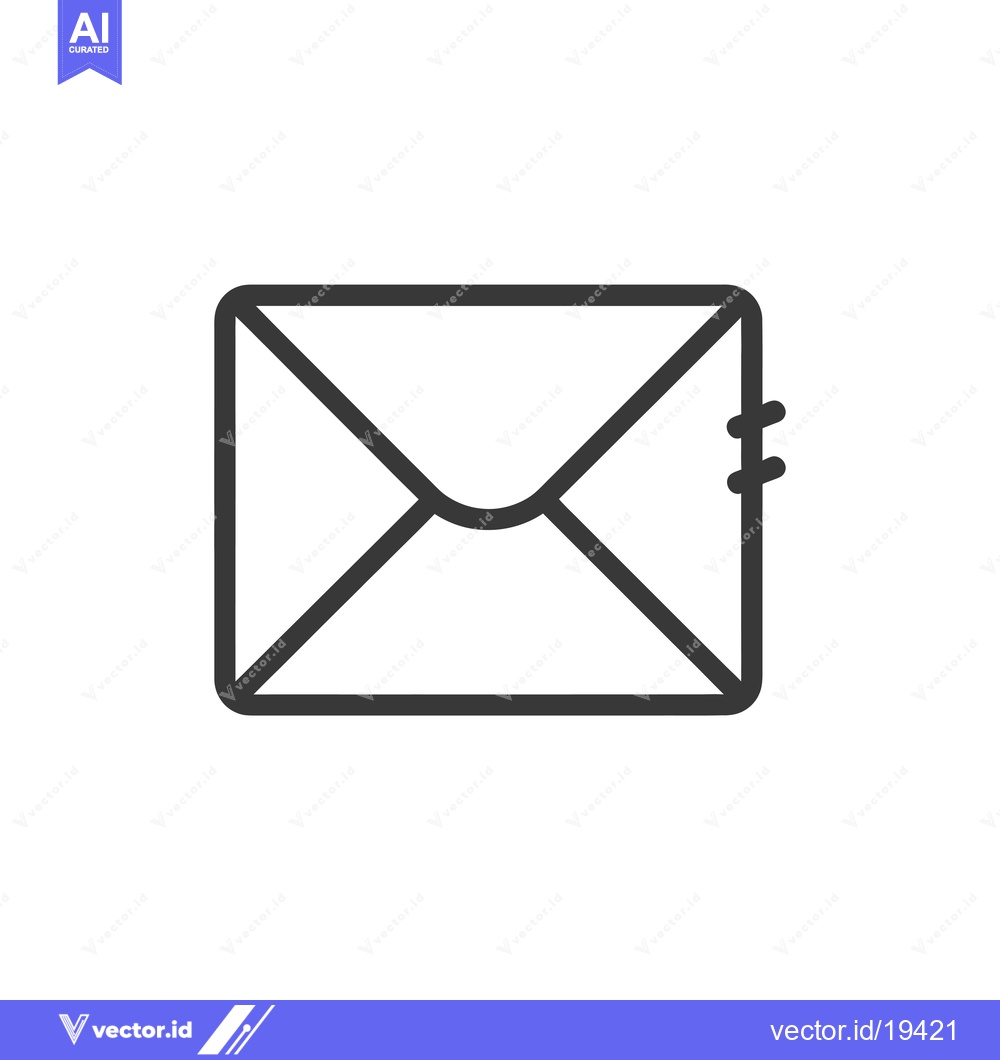 Premium Vector dari A Simple Black Line Drawing of an Envelope with a Flap