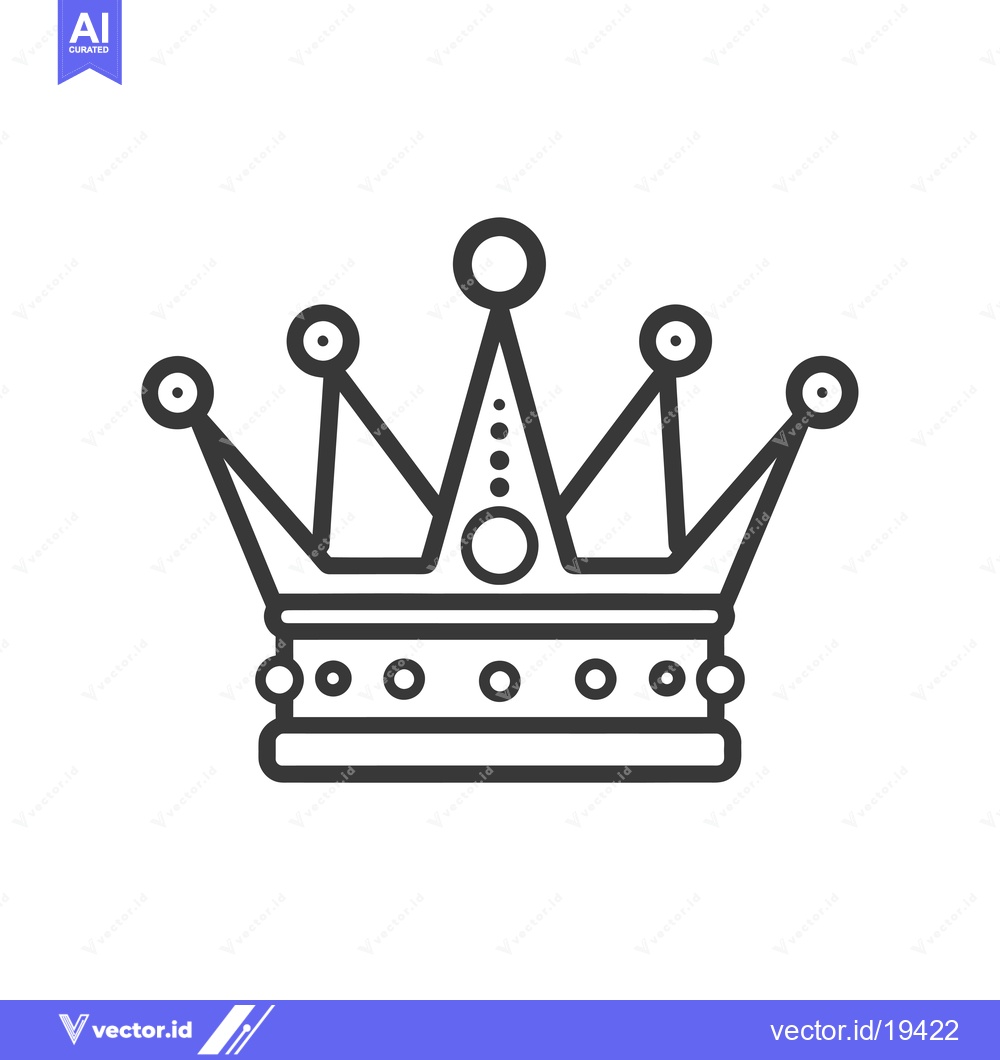 Premium Vector dari A simple black line drawing of a royal crown