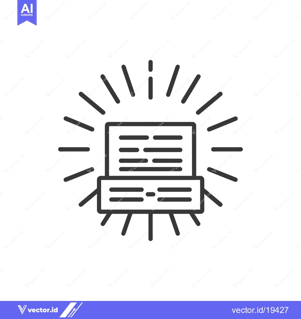 Premium Vector of A simple black line icon of an open book with light rays around it.
