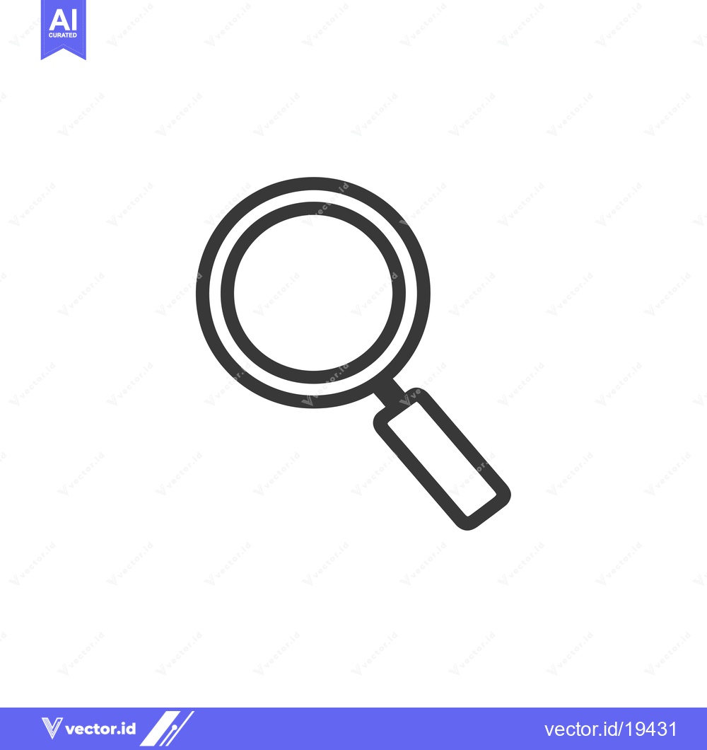 Premium Vector of A simple black outline icon of a magnifying glass