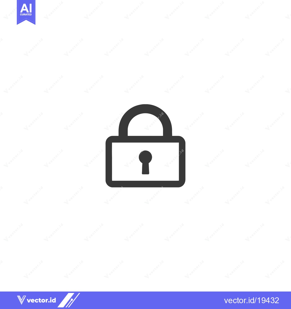 Premium Vector dari A Simple Black Outline Illustration of a Padlock