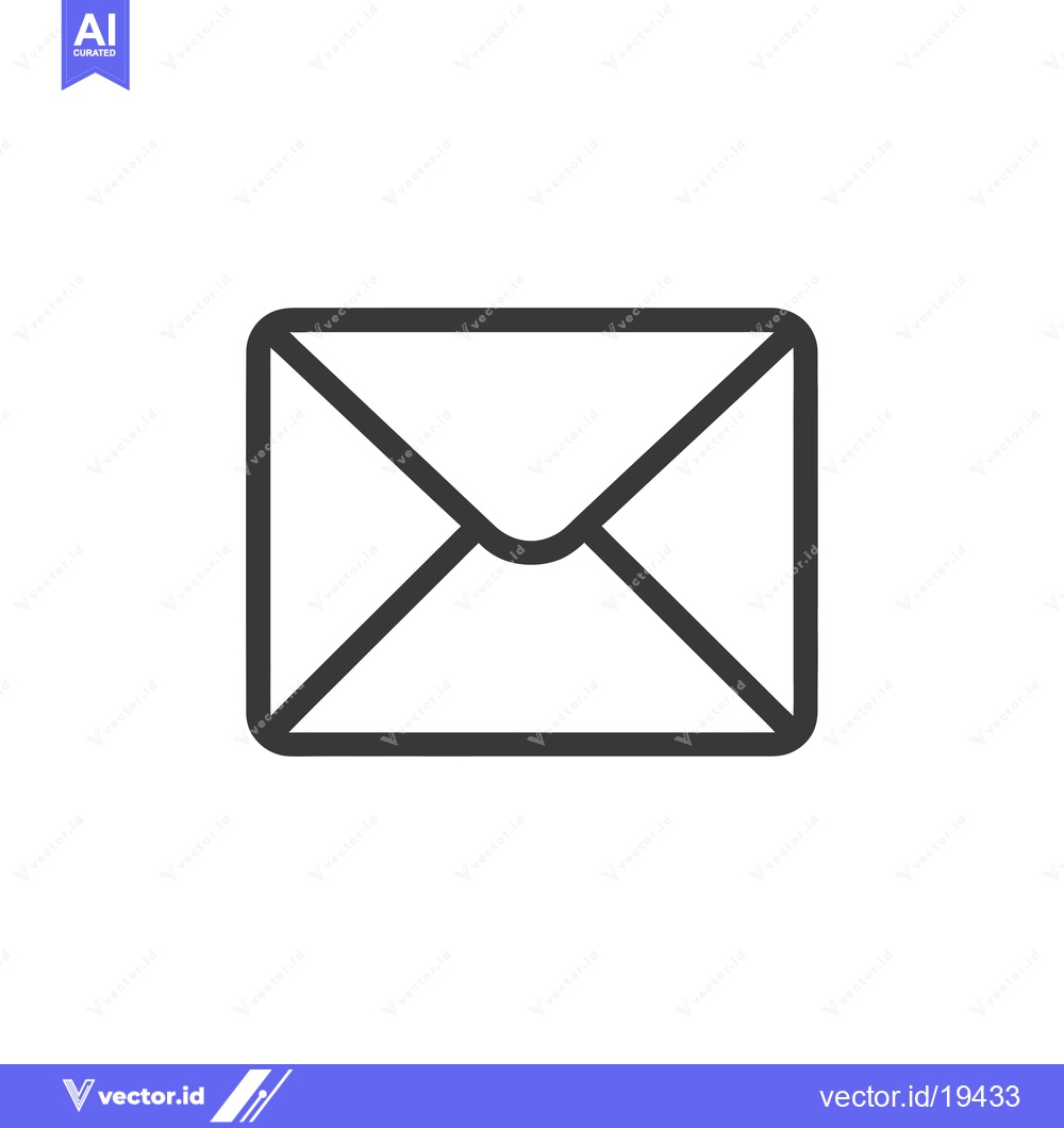 Premium Vector of A Simple Black Outline of a Closed Envelope